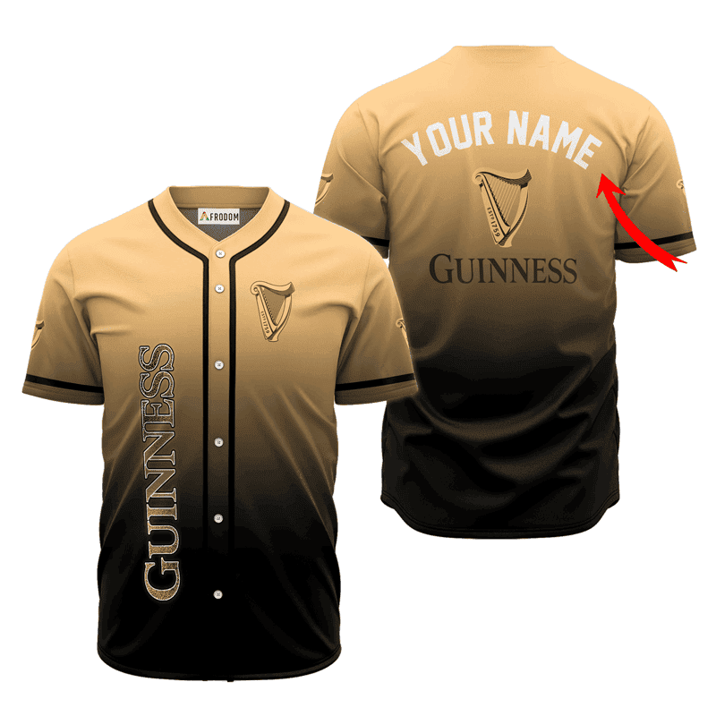 Buildercar - Personalized Guinness Beer Gradient Baseball Jersey