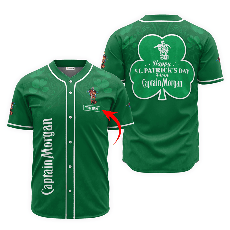 Buildercar - Personalized Happy St. Patrick's Day From Captain Morgan Baseball Jersey