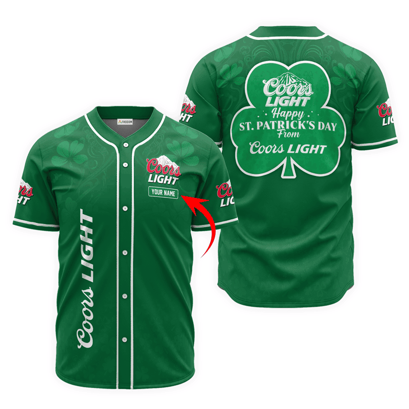 Buildercar - Personalized Happy St. Patrick's Day From Coors Light Baseball Jersey