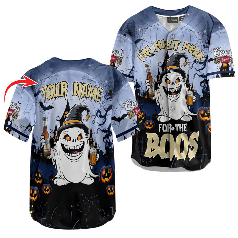 Buildercar - Personalized I'm Just Here For The Boos Coors Banquet Baseball Jersey