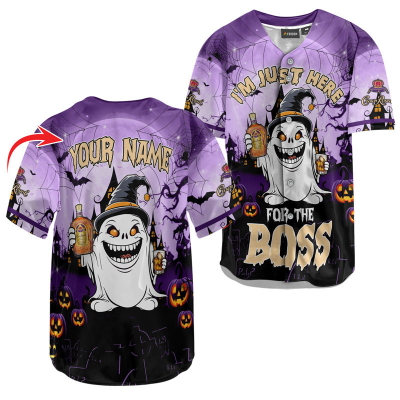 Buildercar - Personalized I'm Just Here For The Boos Crown Royal Baseball Jersey
