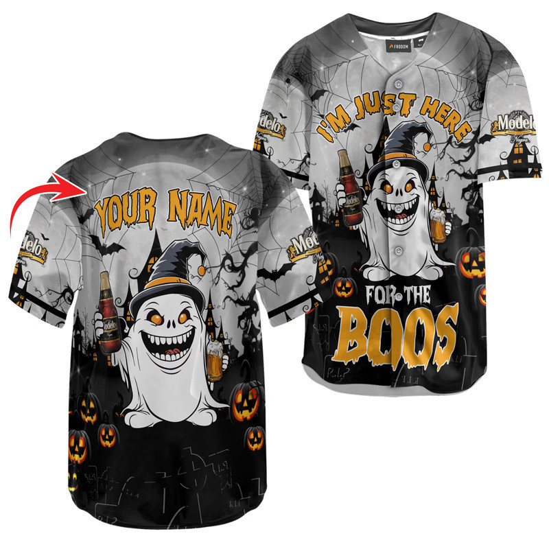 Buildercar - Personalized I'm Just Here For The Boos Modelo Negra Baseball Jersey