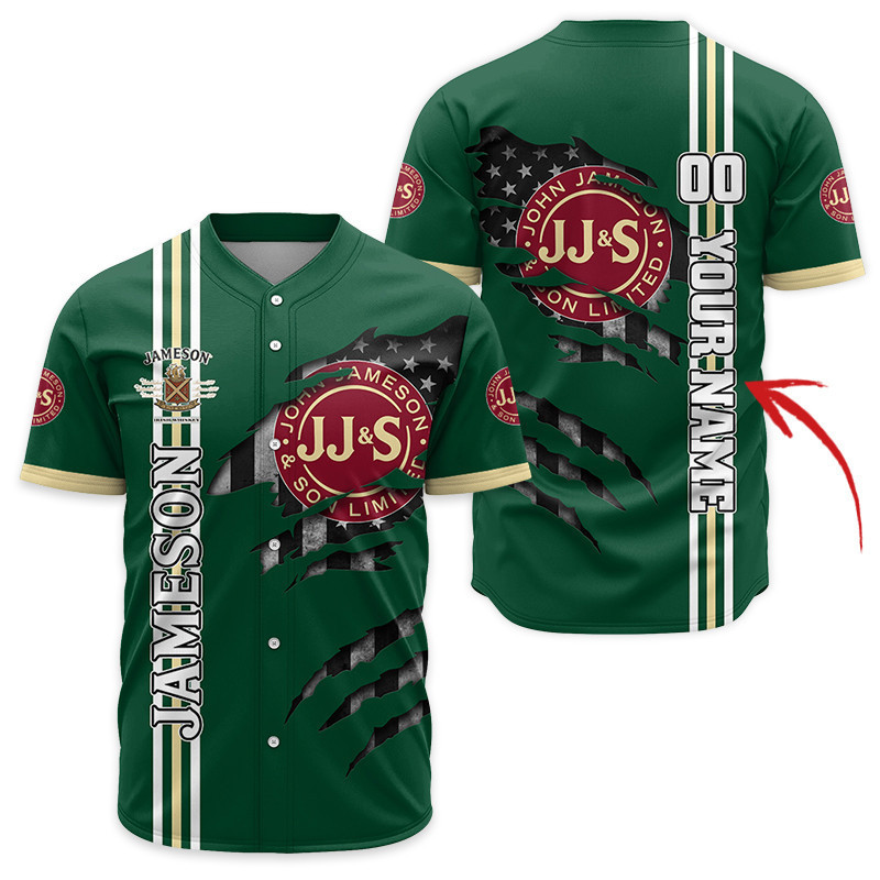 Buildercar - Personalized Jameson Patriotic Shield Baseball Jersey