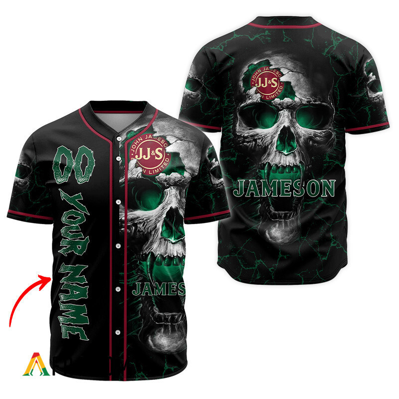 Buildercar - Personalized Jameson Skull Baseball Jersey