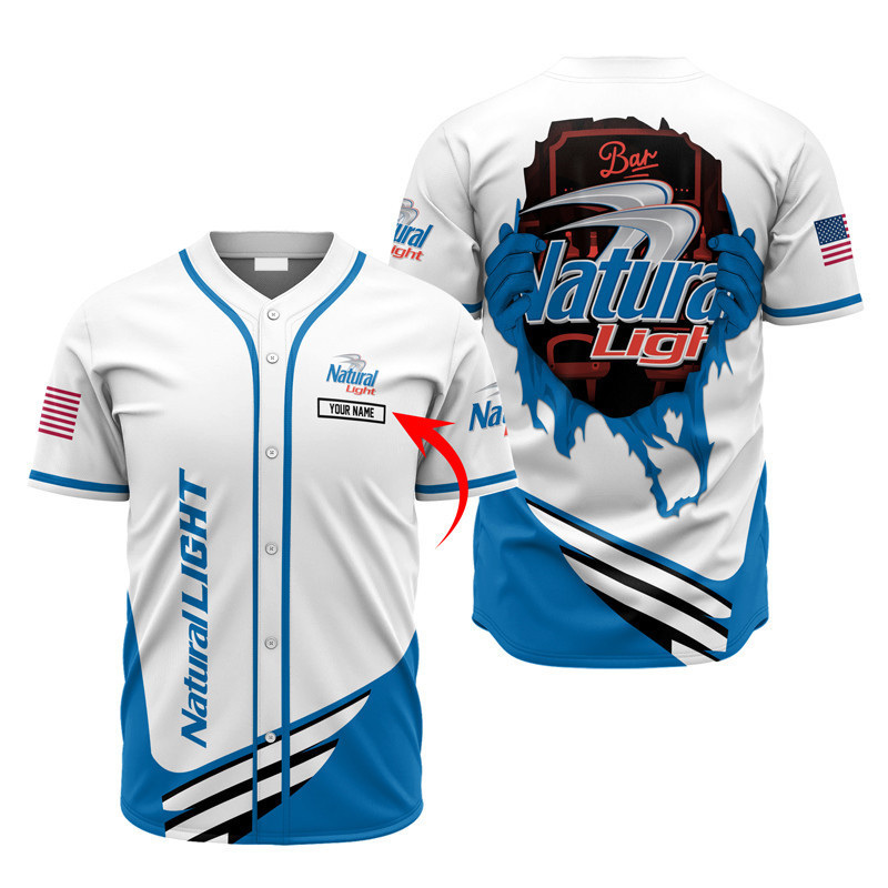 Buildercar - Personalized Natural Light Shield Baseball Jersey