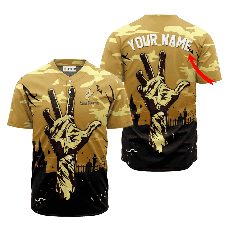 Buildercar - Personalized Remy Martin Halloween Zombie's Hand Baseball Jersey