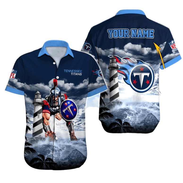 Buildercar - Personalized Tennessee Titans Lighthouse Guardian Hawaiian Shirt