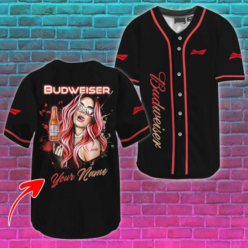 Buildercar - Personalized The Girl Like Budweiser Baseball Jersey