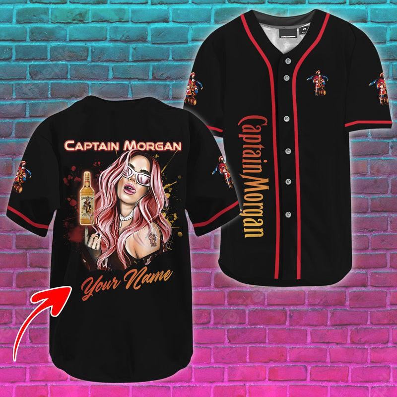 Buildercar - Personalized The Girl Like Captain Morgan Baseball Jersey
