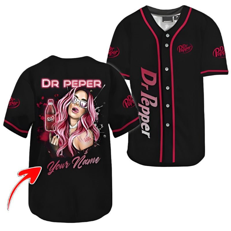 Buildercar - Personalized The Girl Like Dr Pepper Baseball Jersey
