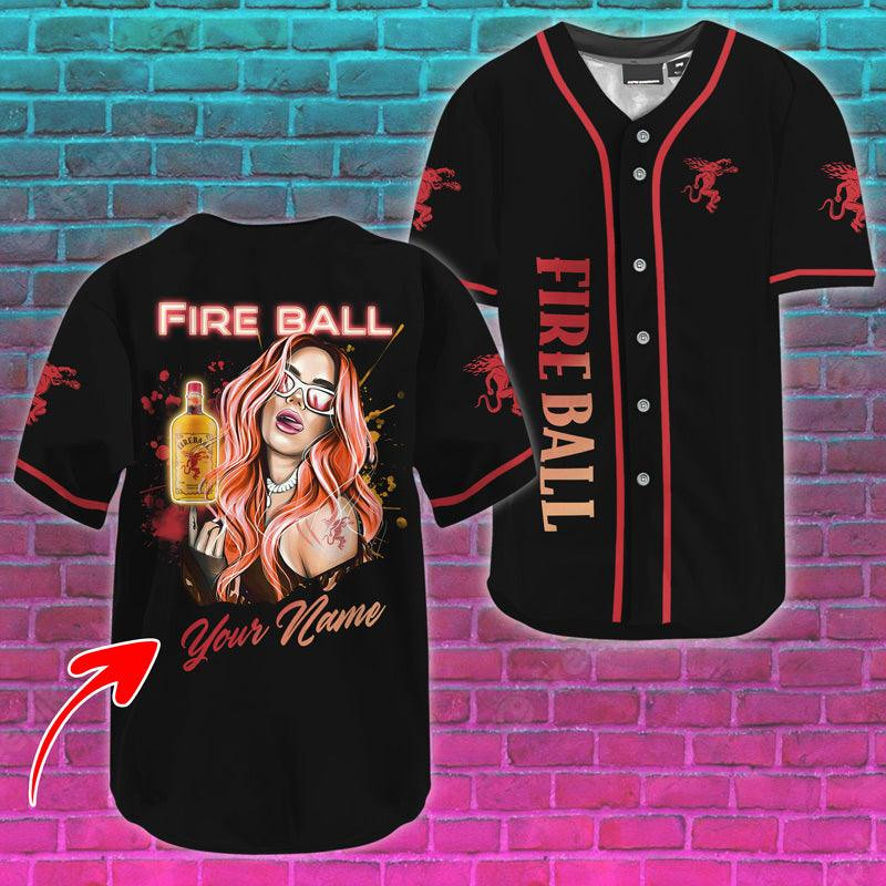 Buildercar - Personalized The Girl Like Fireball Baseball Jersey