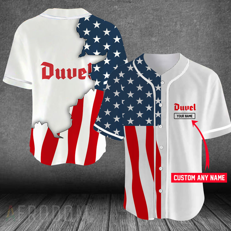 Buildercar - Personalized US Flag Duvel Baseball Jersey
