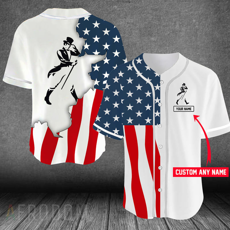 Buildercar - Personalized US Flag Johnnie Walker Baseball Jersey