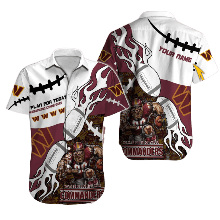 Buildercar - Personalized Washington Commanders Fire Play Hawaiian Shirt
