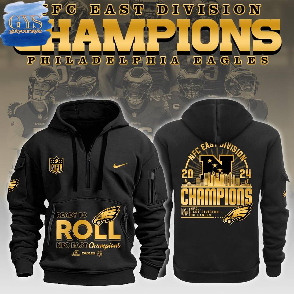 Buildercar - Philadelphia Eagles NFC East Division Champions 2024 Quarter Zip Hoodie