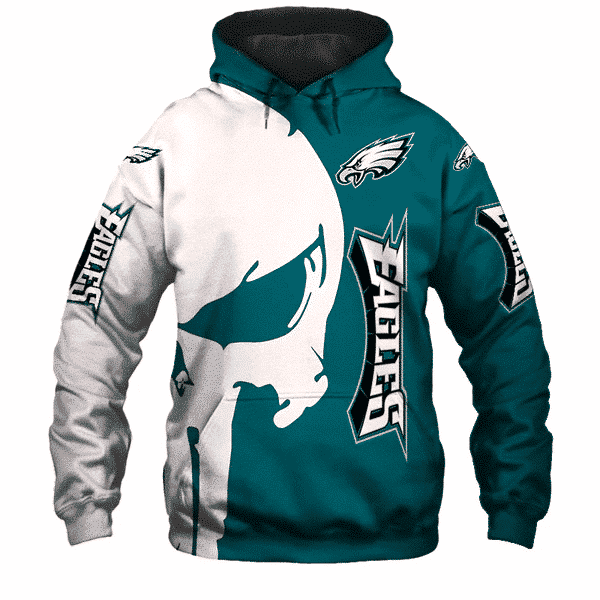 Buildercar - Philadelphia Eagles Punisher NFL Unisex 3D Hoodie