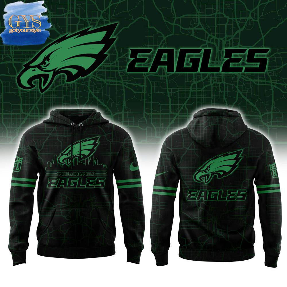 Buildercar - Philadelphia Eagles Skyline Limited Edition Black Hoodie