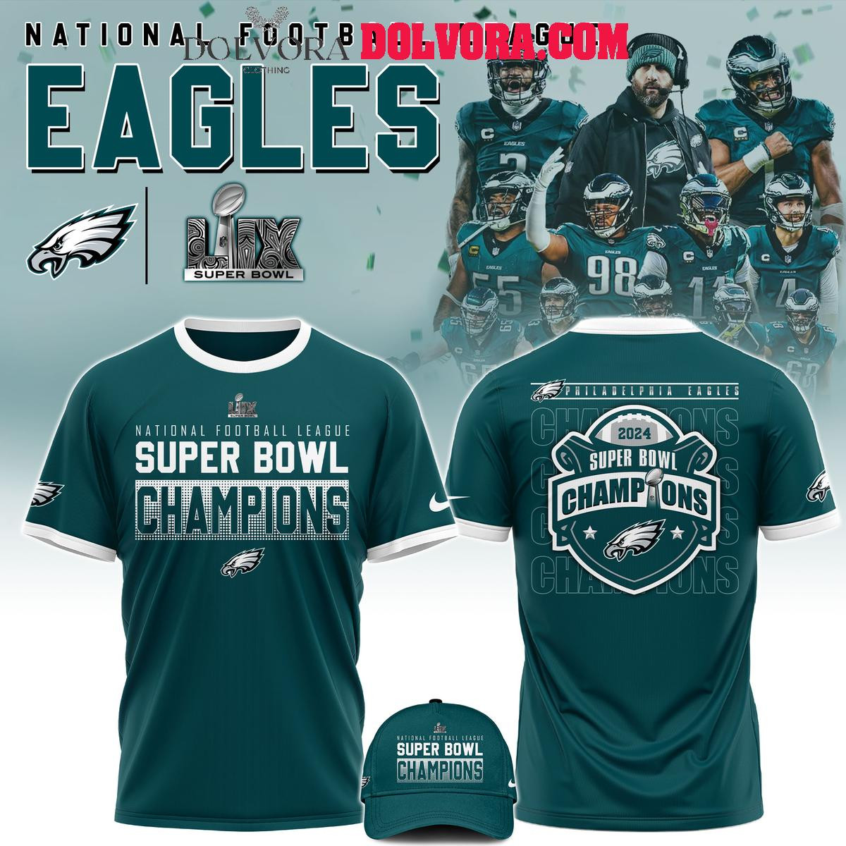 Buildercar - Philadelphia Eagles Super Bowl Champions LIX 2025 Celebrating All Over Printed T-Shirt