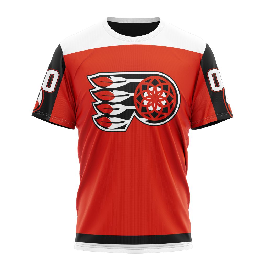 Buildercar - Philadelphia Flyers Special Indigenous Design Personalized Name And Number T-Shirt