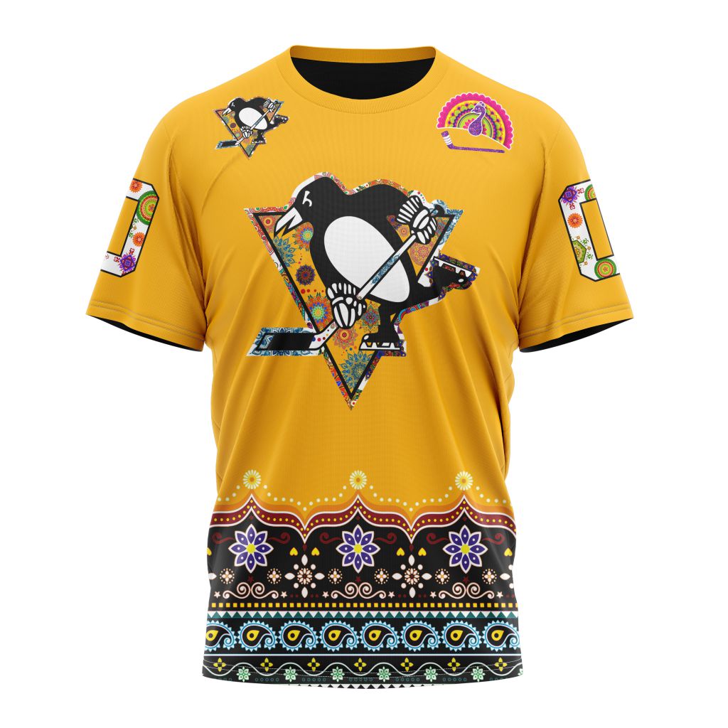 Buildercar - Pittsburgh Penguins Hockey For All Diwali Festival Personalized Name And Number T-Shirt