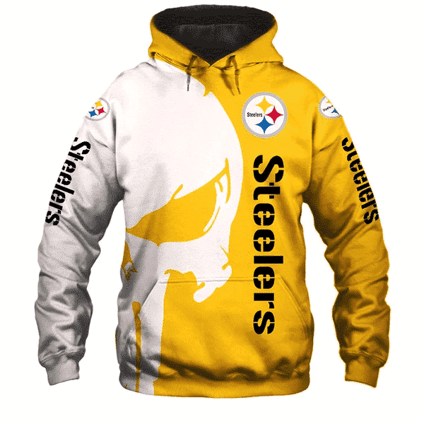 Buildercar - Pittsburgh Steelers Punisher NFL Unisex 3D Hoodie