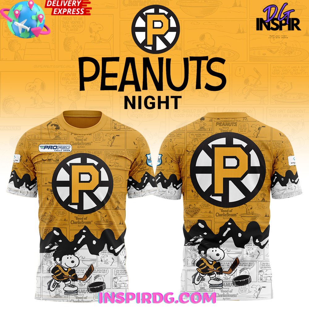 Buildercar - Providence Bruins Anniversary of Peanuts NHL T-shirt