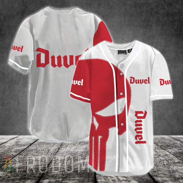 Buildercar - Red Skull Duvel Beer Baseball Jersey