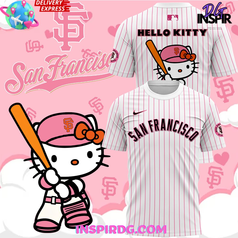 Buildercar - San Francisco Giants x Hello Kitty Night 2025 Stripe NHL T-shirt