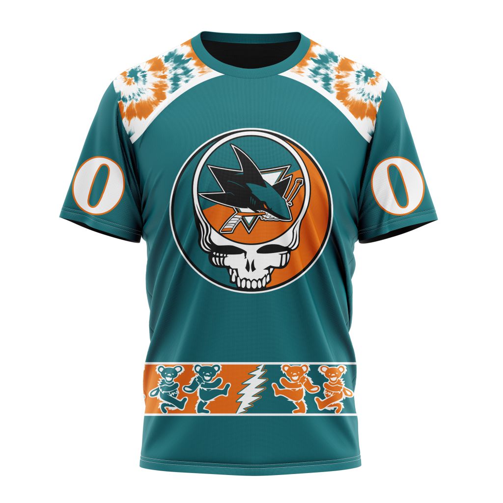 Buildercar - San Jose Sharks Special Grateful Dead Design Personalized Name And Number T-Shirt