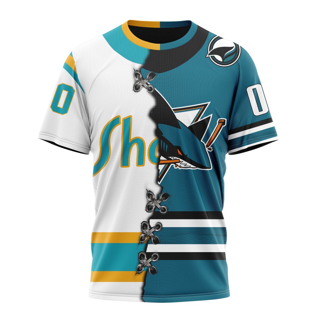 Buildercar - San Jose Sharks Special Home Mix Reverse Retro Personalized Kits Personalized Name And Number T-Shirt
