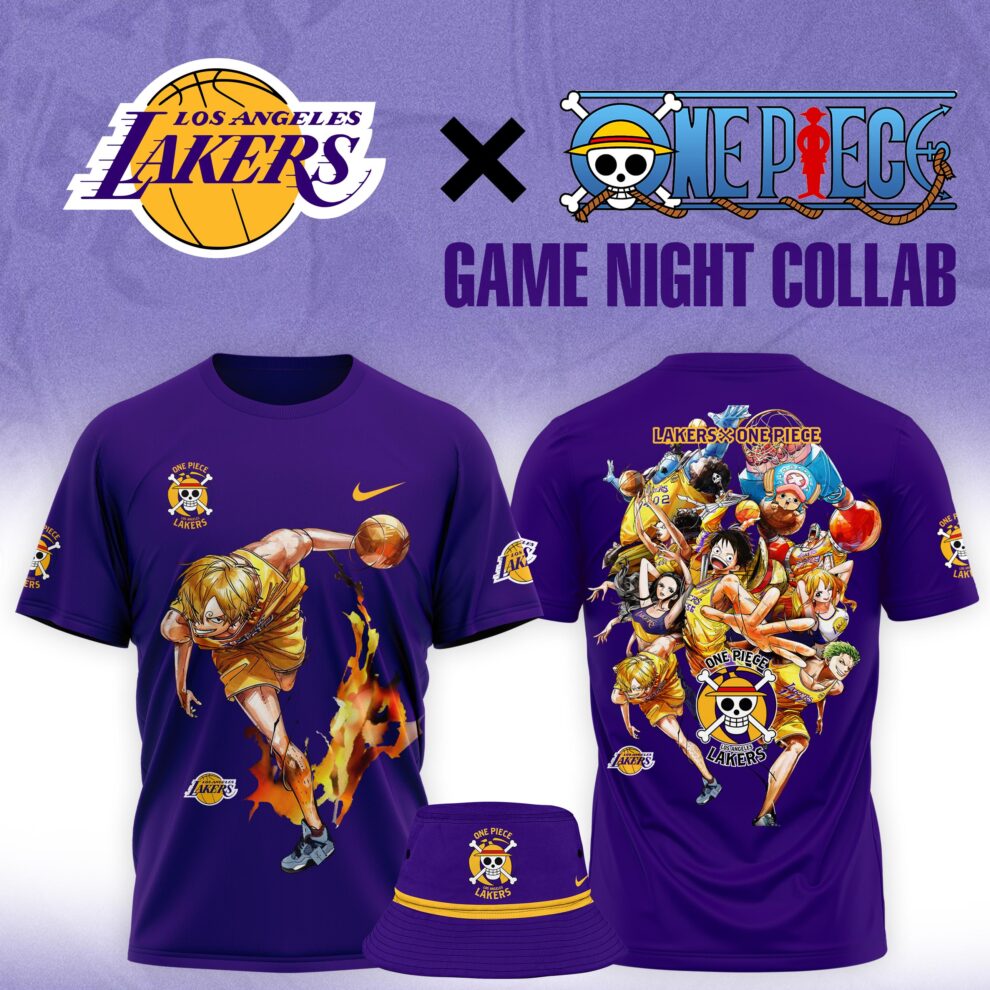Buildercar - Sanji One Piece feat NBA  Lakers Purple T-Shirt Hoodie Suit