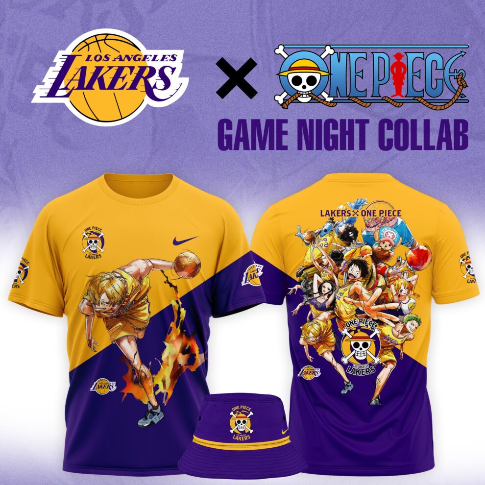Buildercar - Sanji One Piece feat NBA  Lakers T-Shirt Hoodie Suit