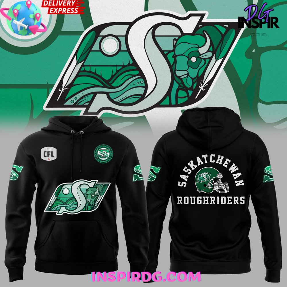 Buildercar - Saskatchewan Roughriders CFL 2025 Black Sweatshirt Hoodie