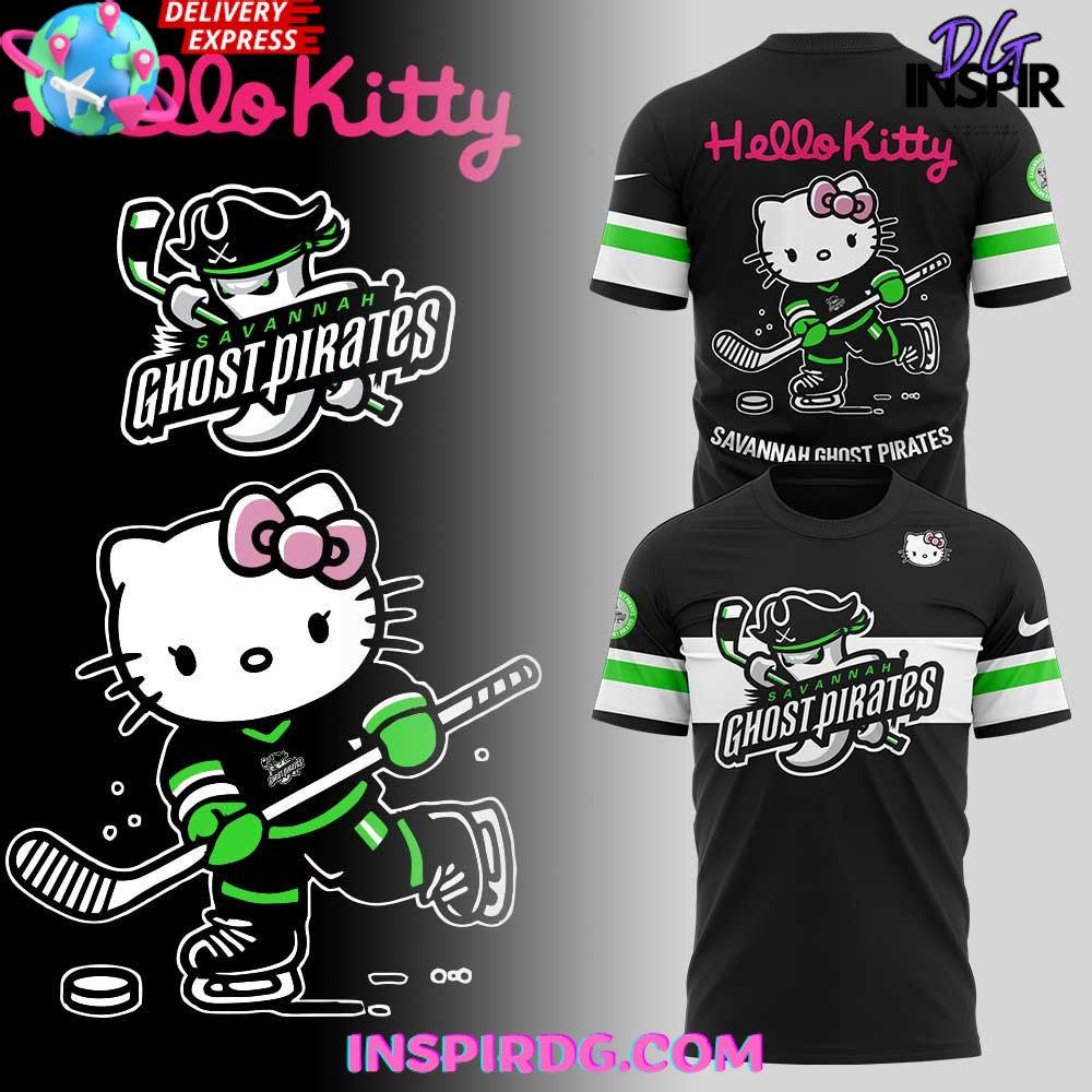Buildercar - Savannah Ghost Pirates Hello Kitty 2025 Special NHL T-shirt