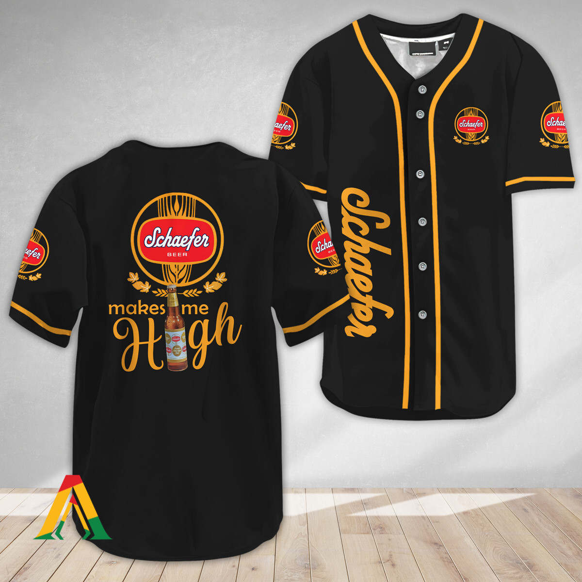 Buildercar - Schaefer Beer Make Me High Baseball Jersey