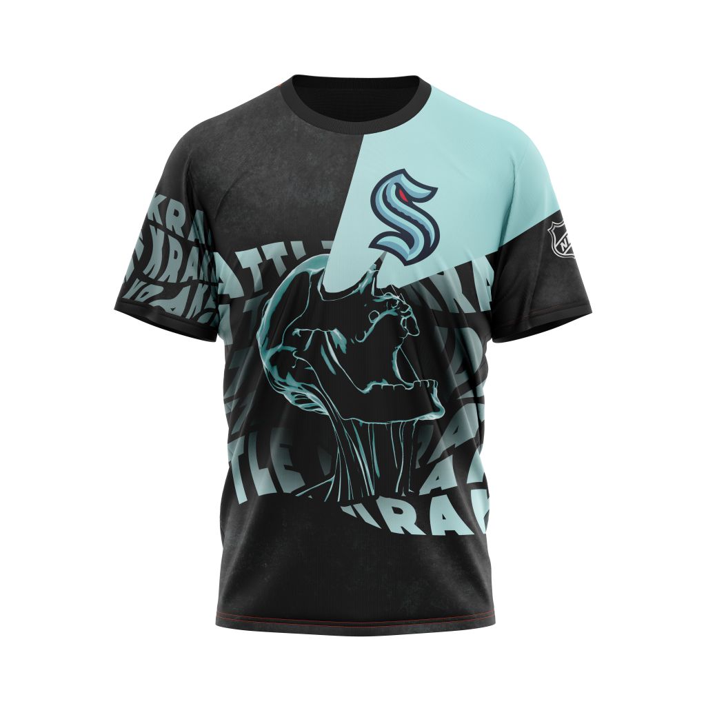 Buildercar - Seattle Kraken Skull Concepts Personalized Name And Number T-Shirt