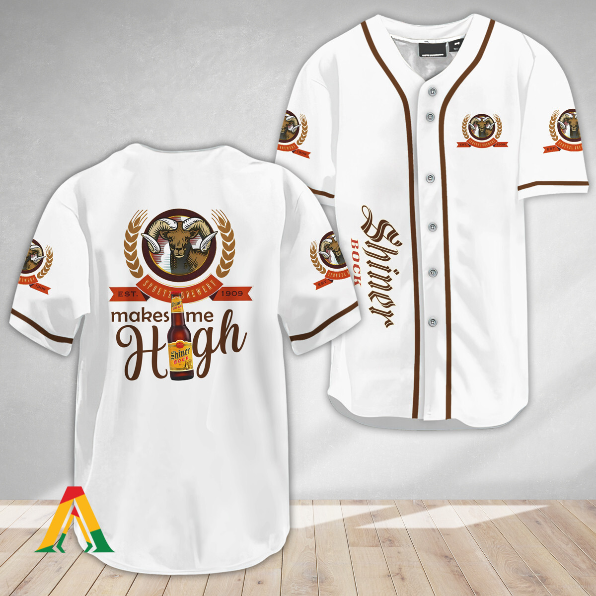 Buildercar - Shiner Bock Beer Make Me High Baseball Jersey