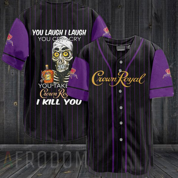 Buildercar - Skull Skeleton Crown Royal Baseball Jersey