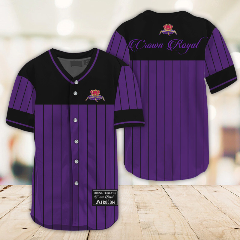 Buildercar - Sleek Black Vertical Striped Crown Royal Baseball Jersey