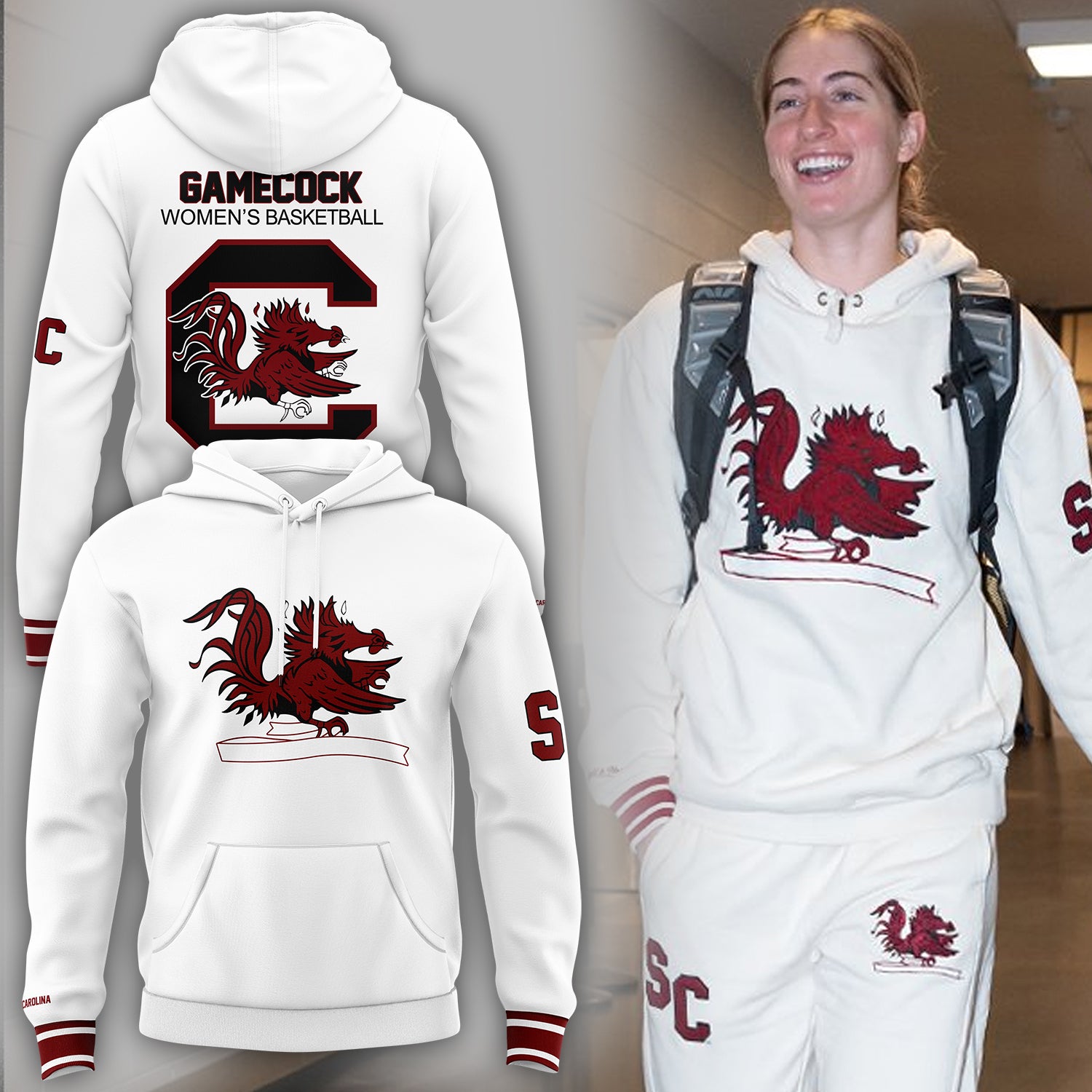 Buildercar - South Carolina Gamecocks Big Logo NCAA Hoodie Tracksuit
