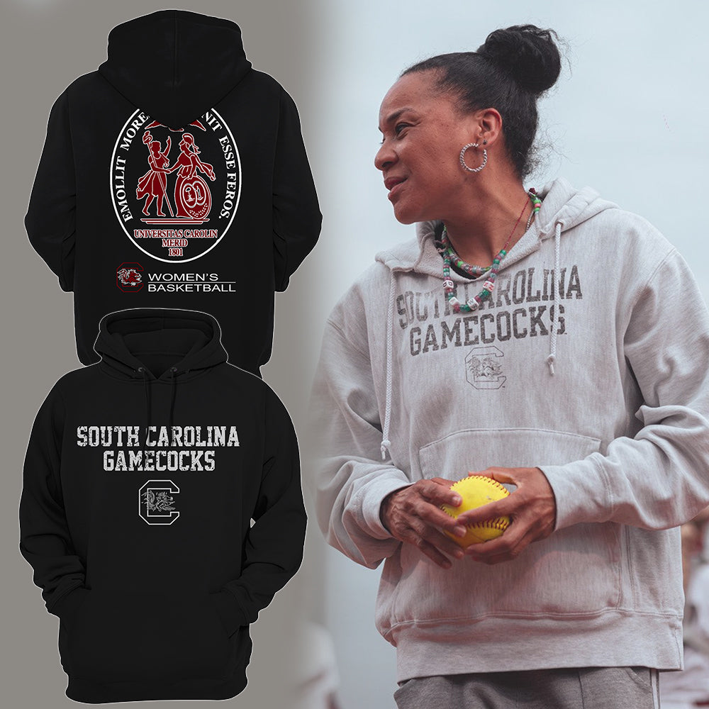 Buildercar - South Carolina Gamecocks Emollit Mores Nec Sinit Esse Feros Basketball Black NCAA Hoodie Tracksuit