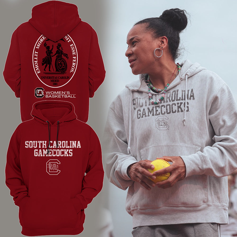 Buildercar - South Carolina Gamecocks Emollit Mores Nec Sinit Esse Feros Basketball Red NCAA Hoodie Tracksuit