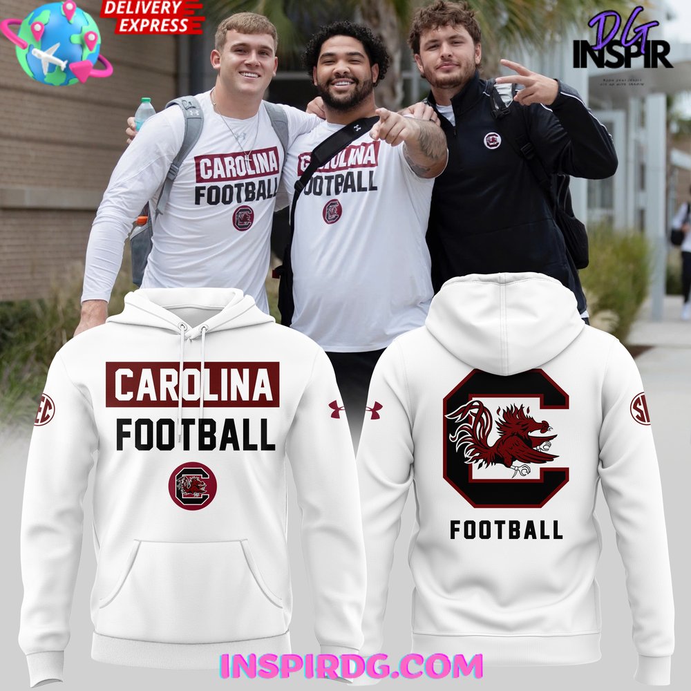 Buildercar - South Carolina Gamecocks Football 2025 White Sweatshirt Hoodie