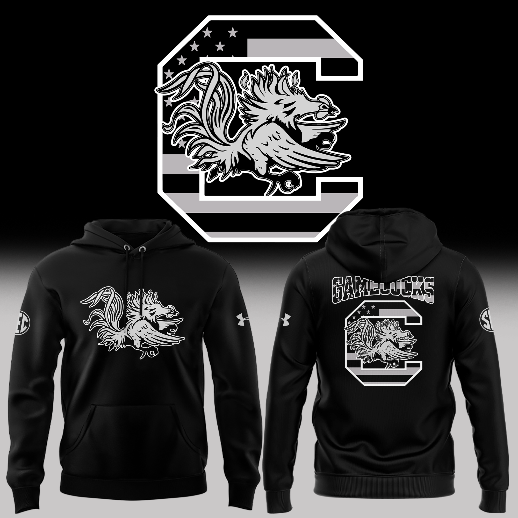 Buildercar - South Carolina Gamecocks Football Black NCAA Hoodie Tracksuit