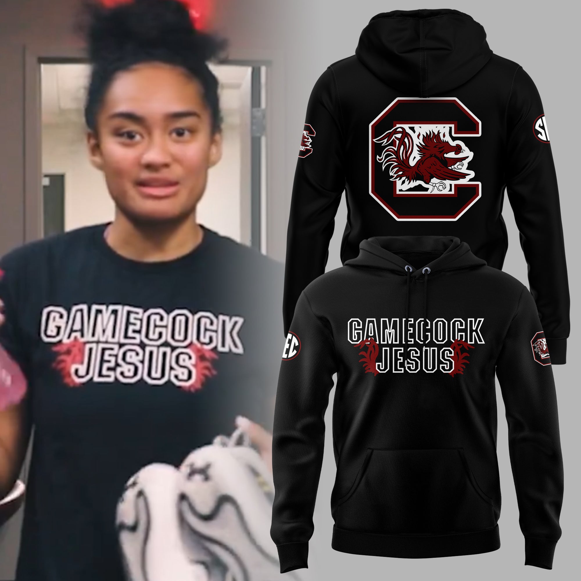 Buildercar - South Carolina Gamecocks Gamecock Jesus NCAA Hoodie Tracksuit