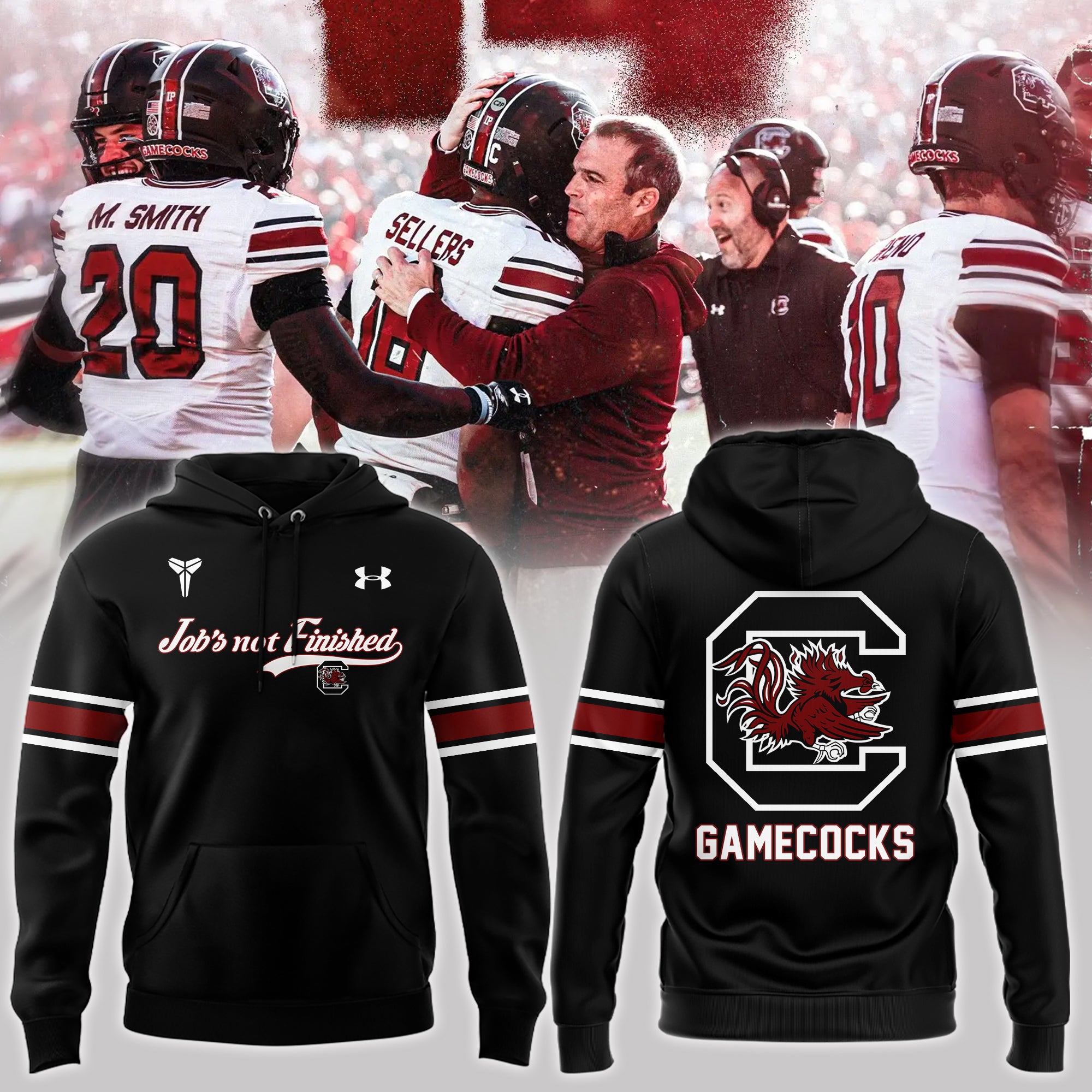 Buildercar - South Carolina Gamecocks Job's Not Finished Football NCAA Hoodie Tracksuit