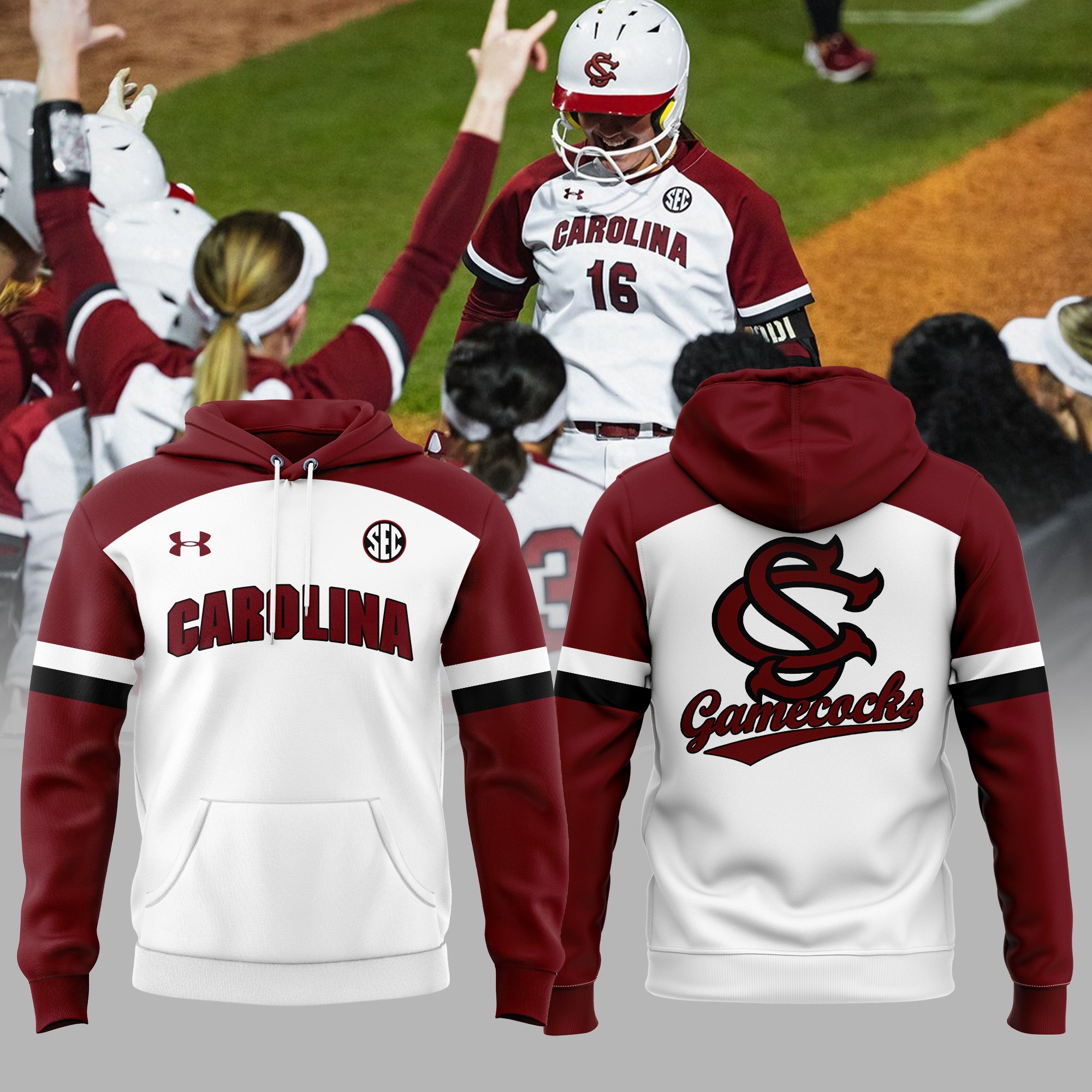 Buildercar - South Carolina Gamecocks Women's Baseball NCAA Hoodie Tracksuit