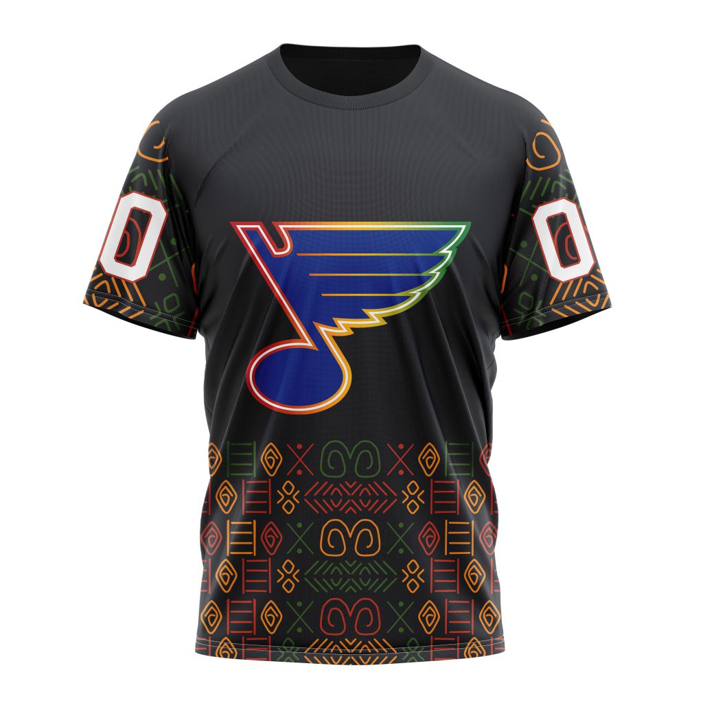 Buildercar - St. Louis Blues For Black History Month 01 Personalized Name And Number T-Shirt