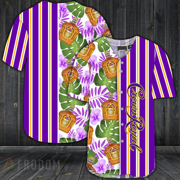 Buildercar - Striped Tropical Hawaii Crown Royal Baseball Jersey