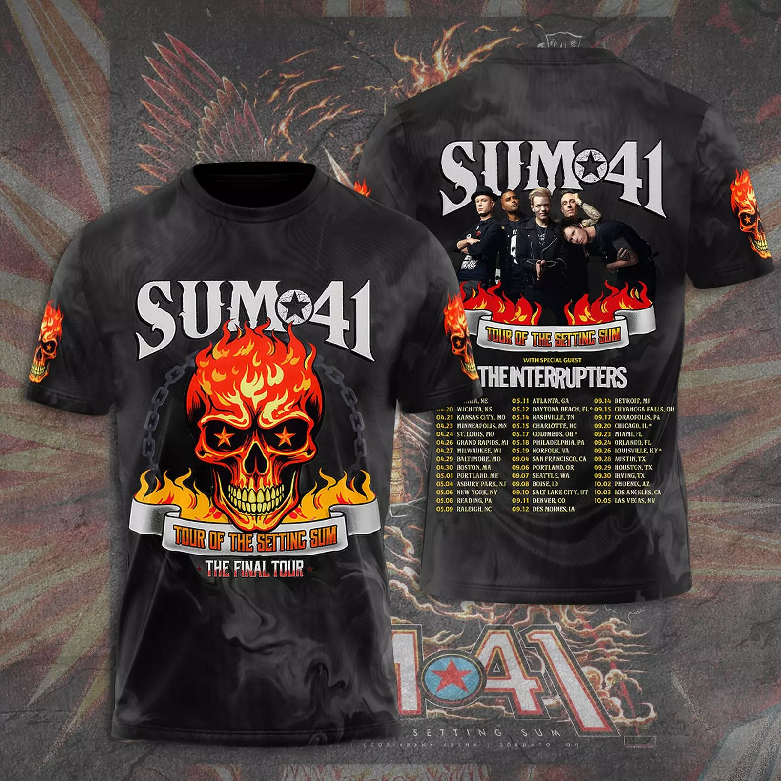 Buildercar - Sum 41 Tour Of The Setting Sum The Final Tour 3D Shirt Gift For Music Fans